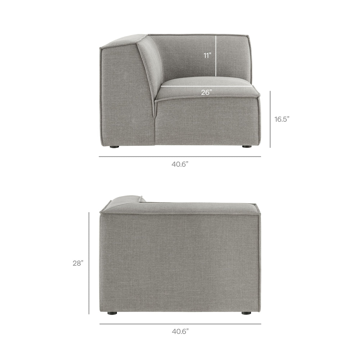 Restore 4-Piece Performance Fabric Upholstered Modular L-Shaped Sofa