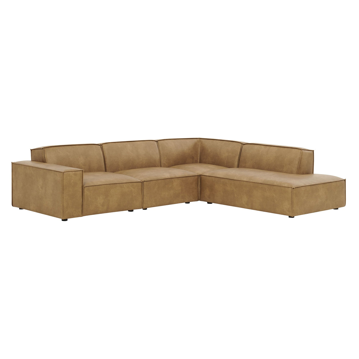 Restore 4-Piece Vegan Leather Modular L-Shaped Sofa