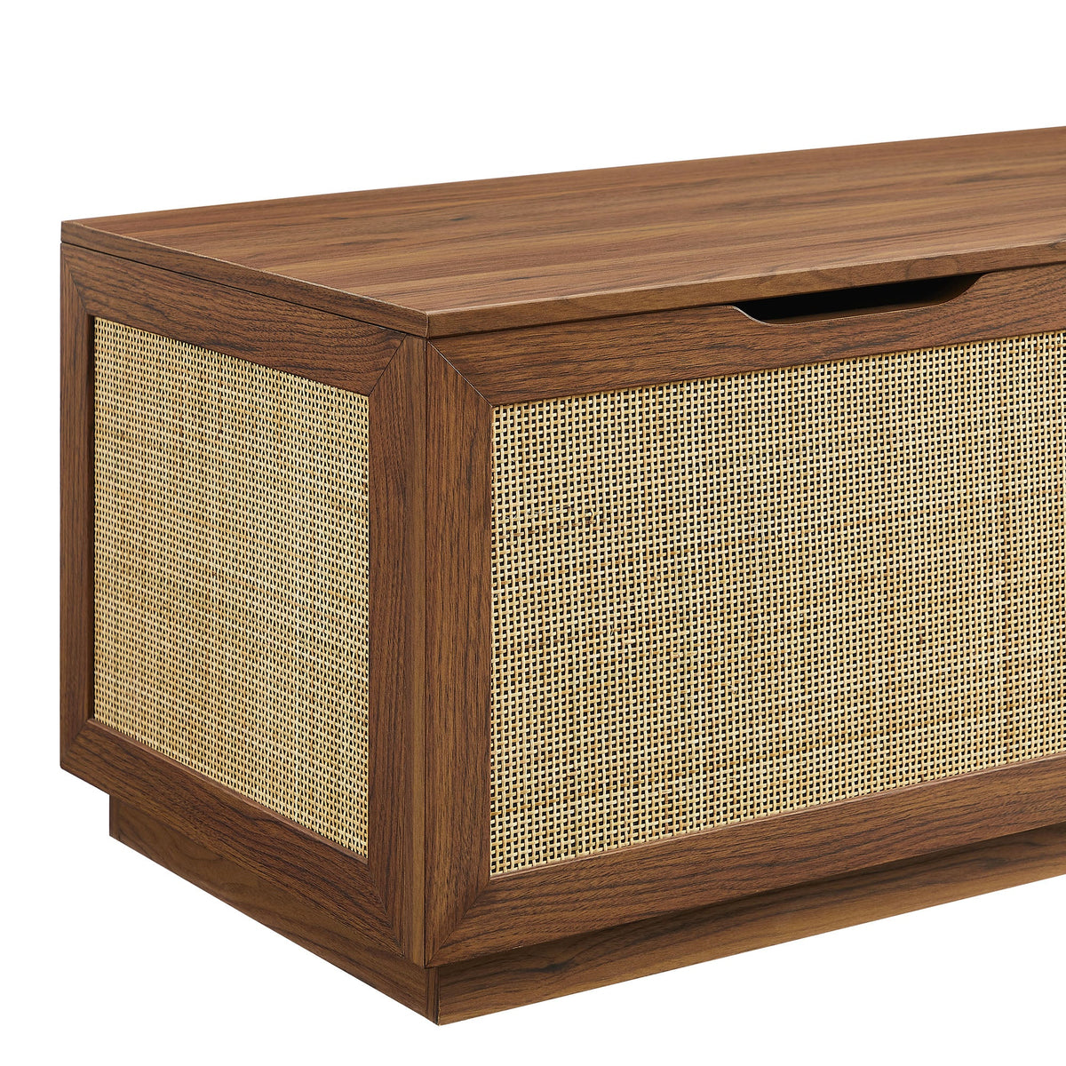 Soma Rattan Storage Bench, Walnut - view 5