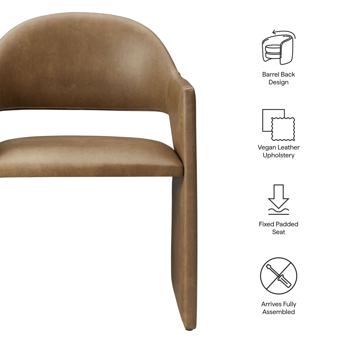 Talia Vegan Leather Dining Armchair - view 15