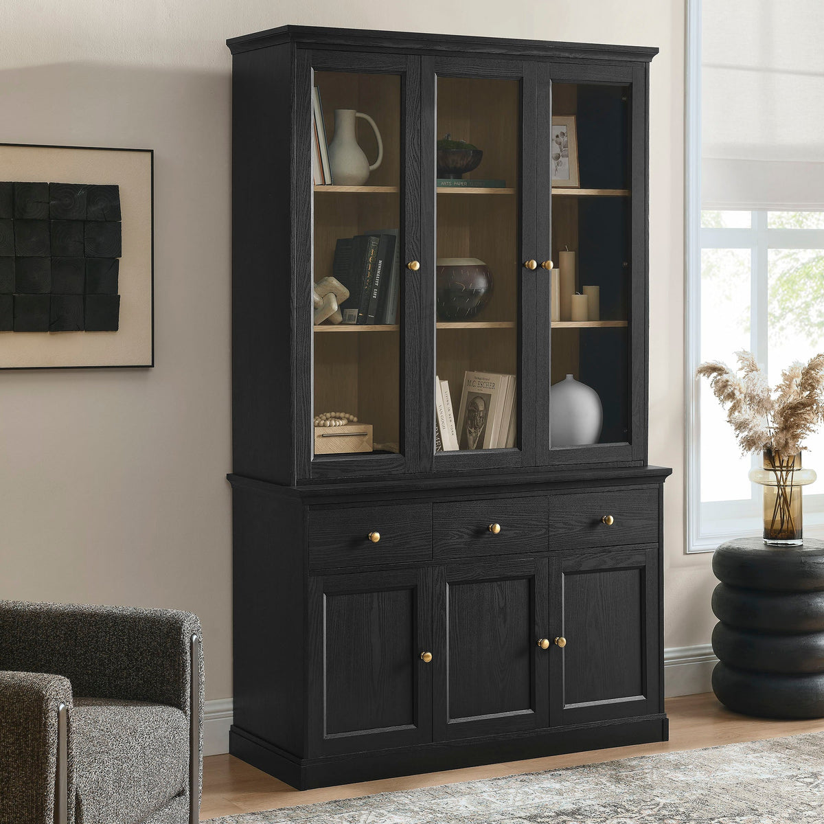 Amara 79 Inch Large Storage Display Cabinet