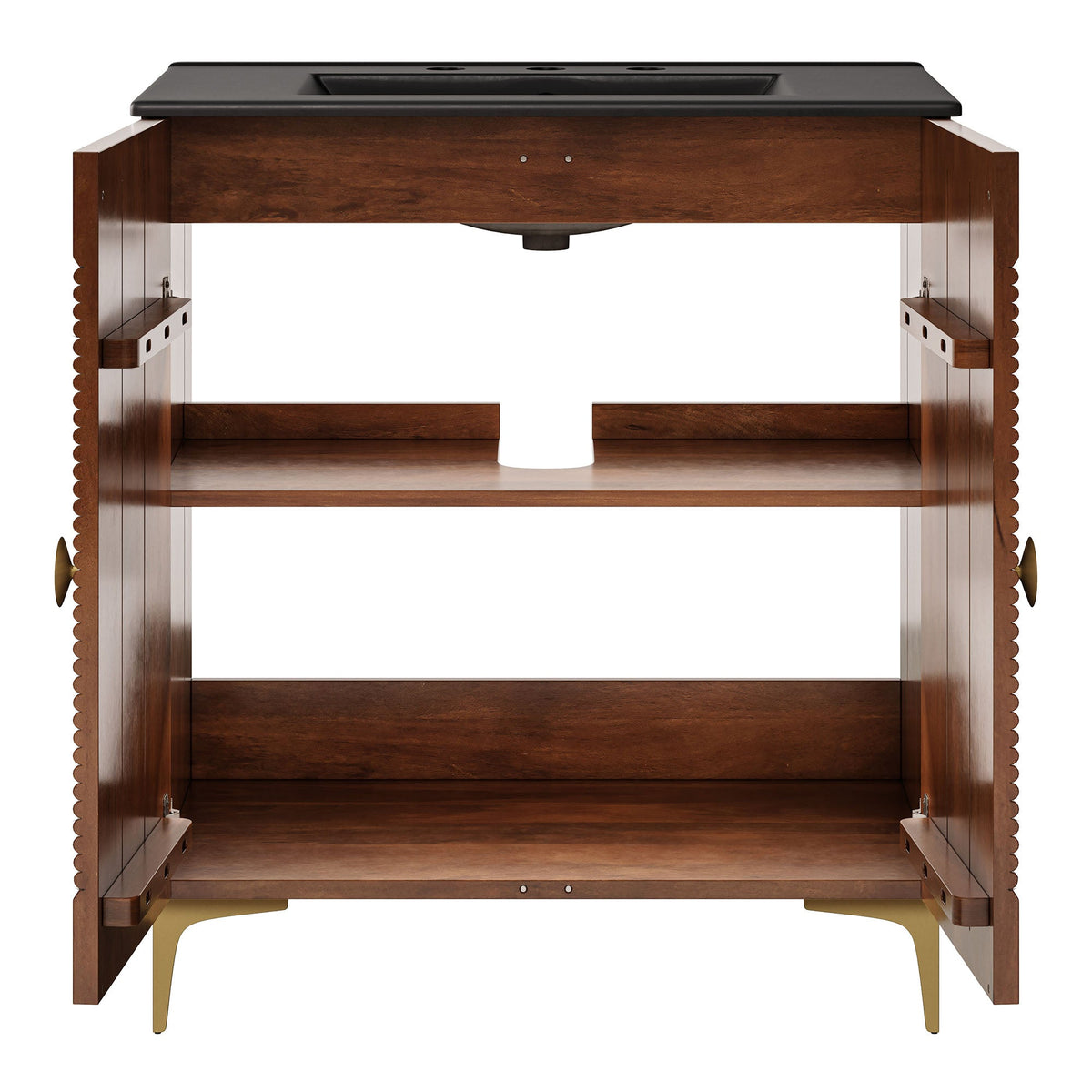 Vernon 30" Fluted Wood Vanity Cabinet With Sink - view 12