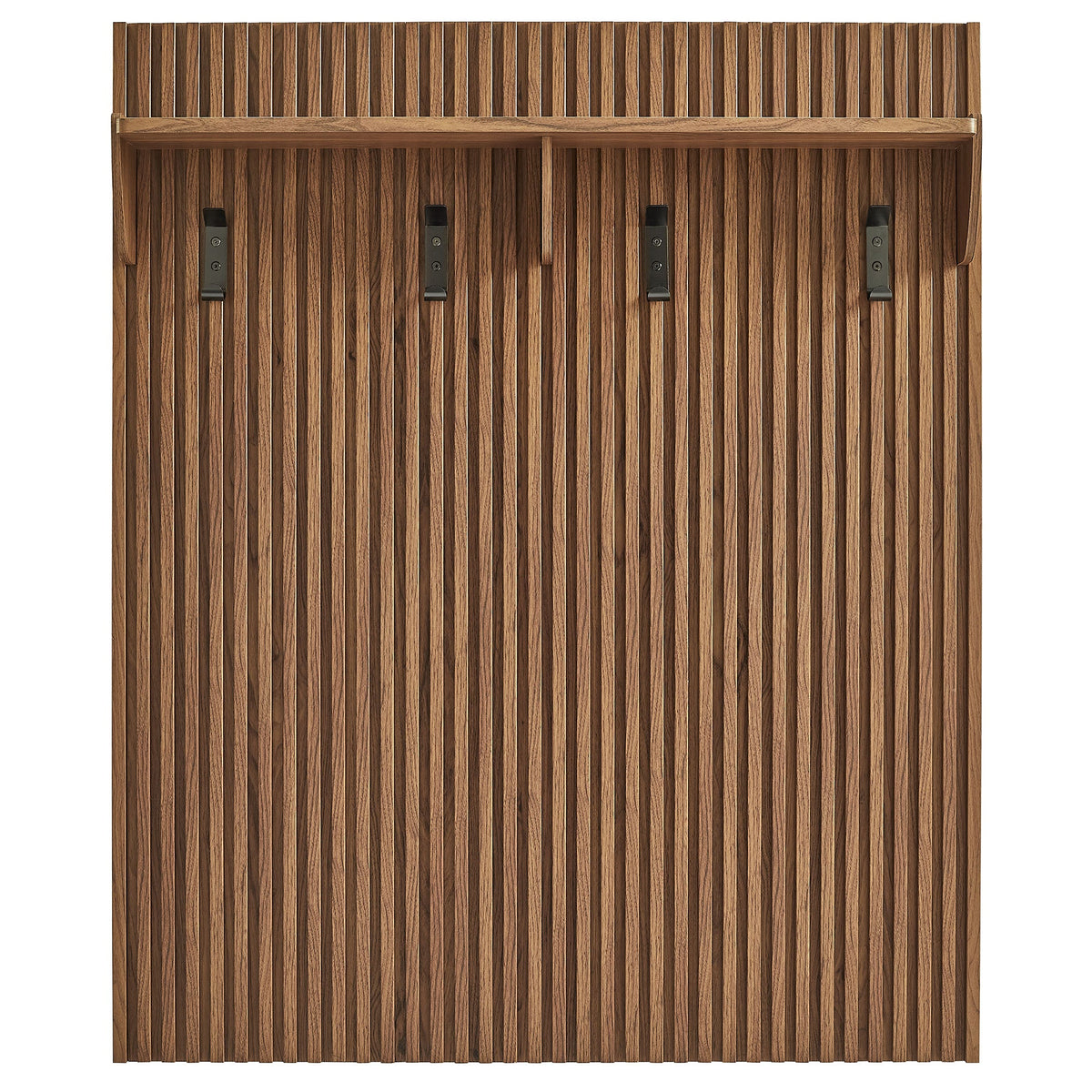 Render Fluted Coat Rack Panel With Shelf