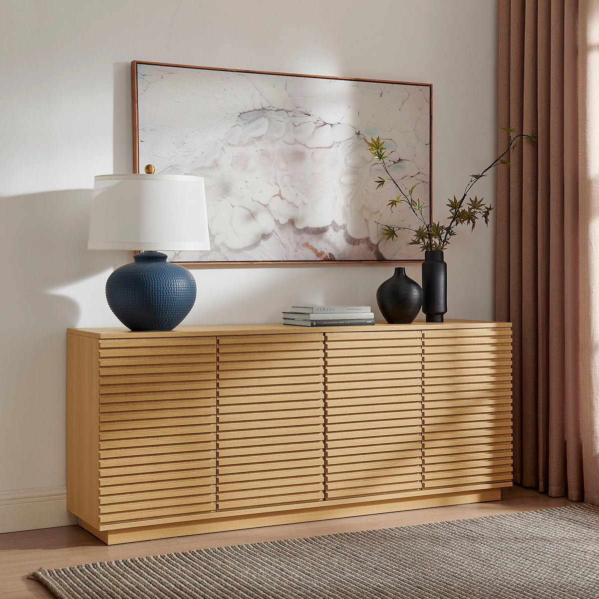 Render 4-Door Fluted Sideboard Cabinet TV Stand - view 16