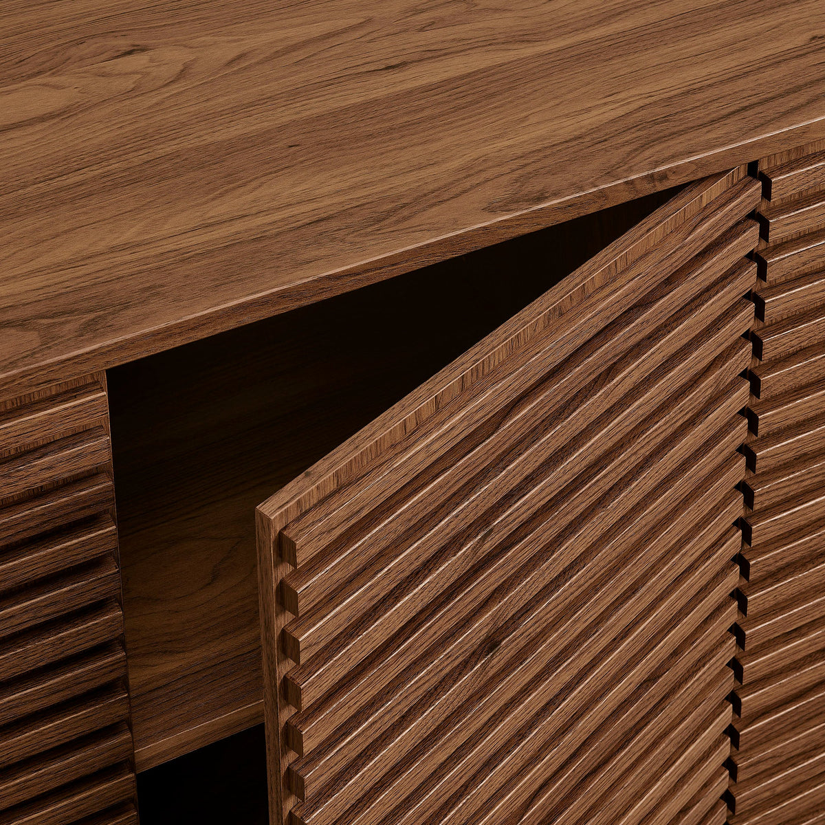 Render 4-Door Fluted Sideboard Cabinet TV Stand - view 9
