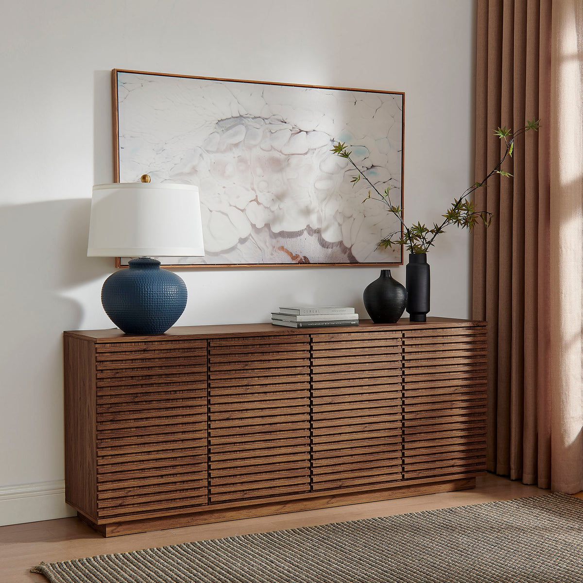 Render 4-Door Fluted Sideboard Cabinet TV Stand - view 15