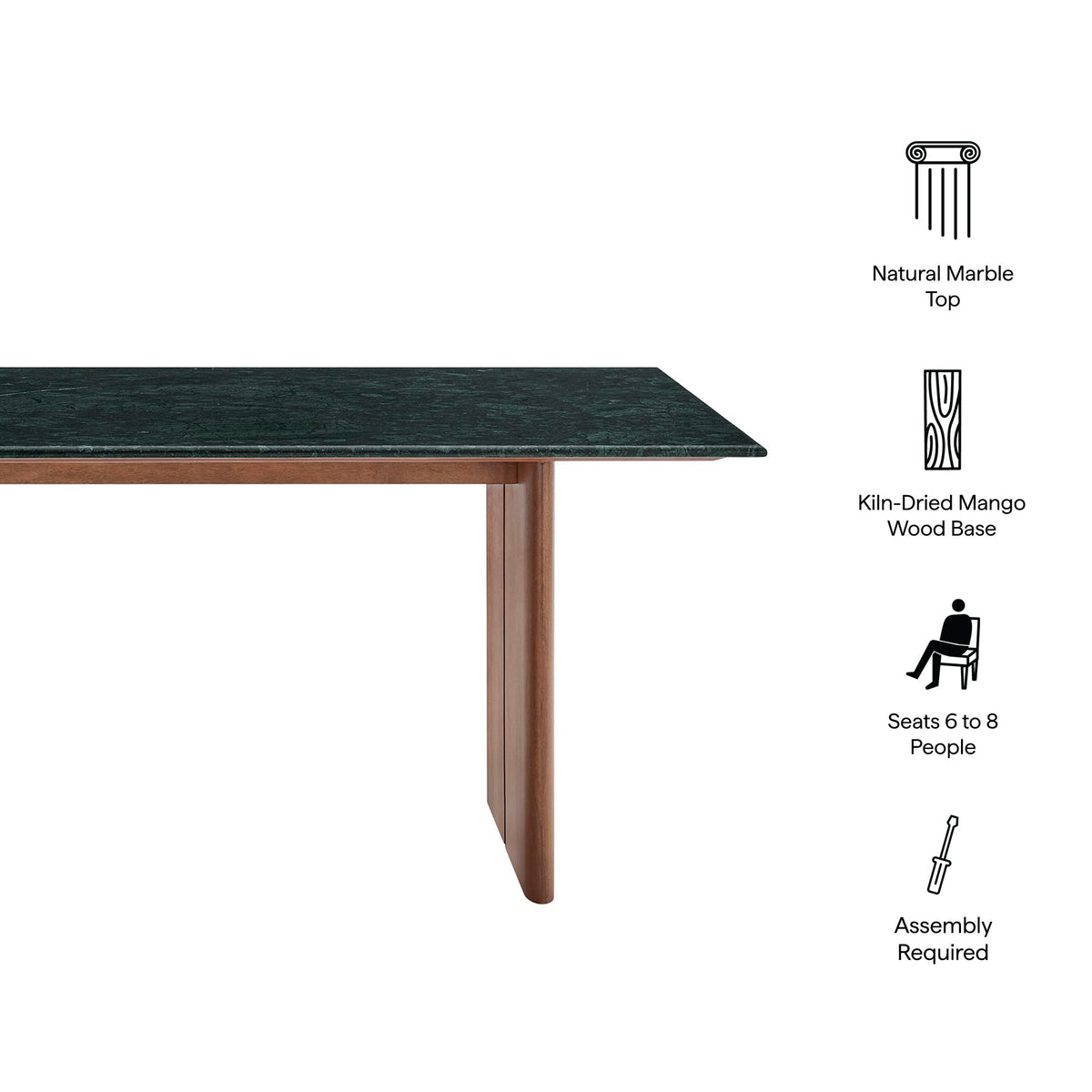 Amistad 72 Inch Marble Dining Table
