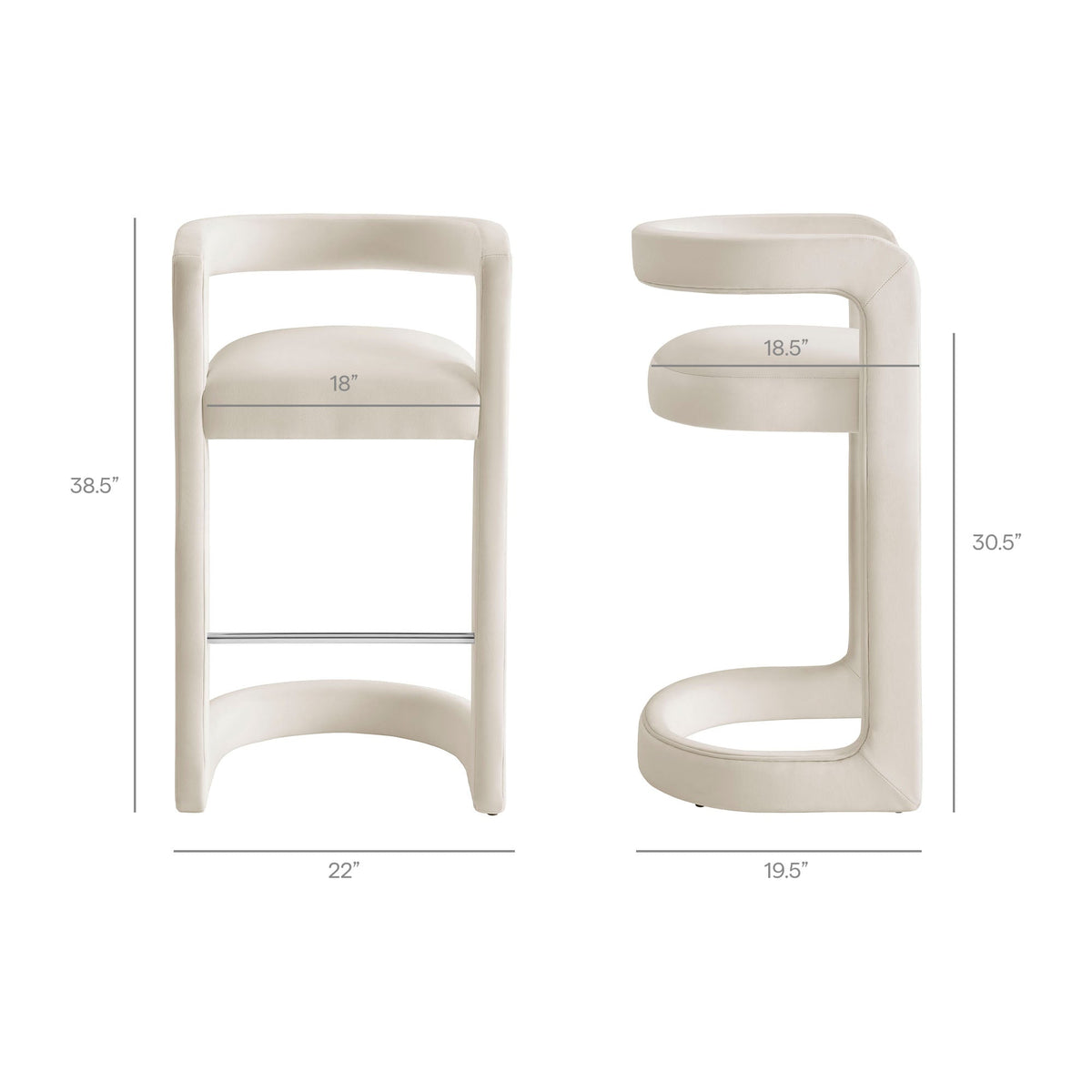 Winslow Performance Velvet Bar Stool Set of 2