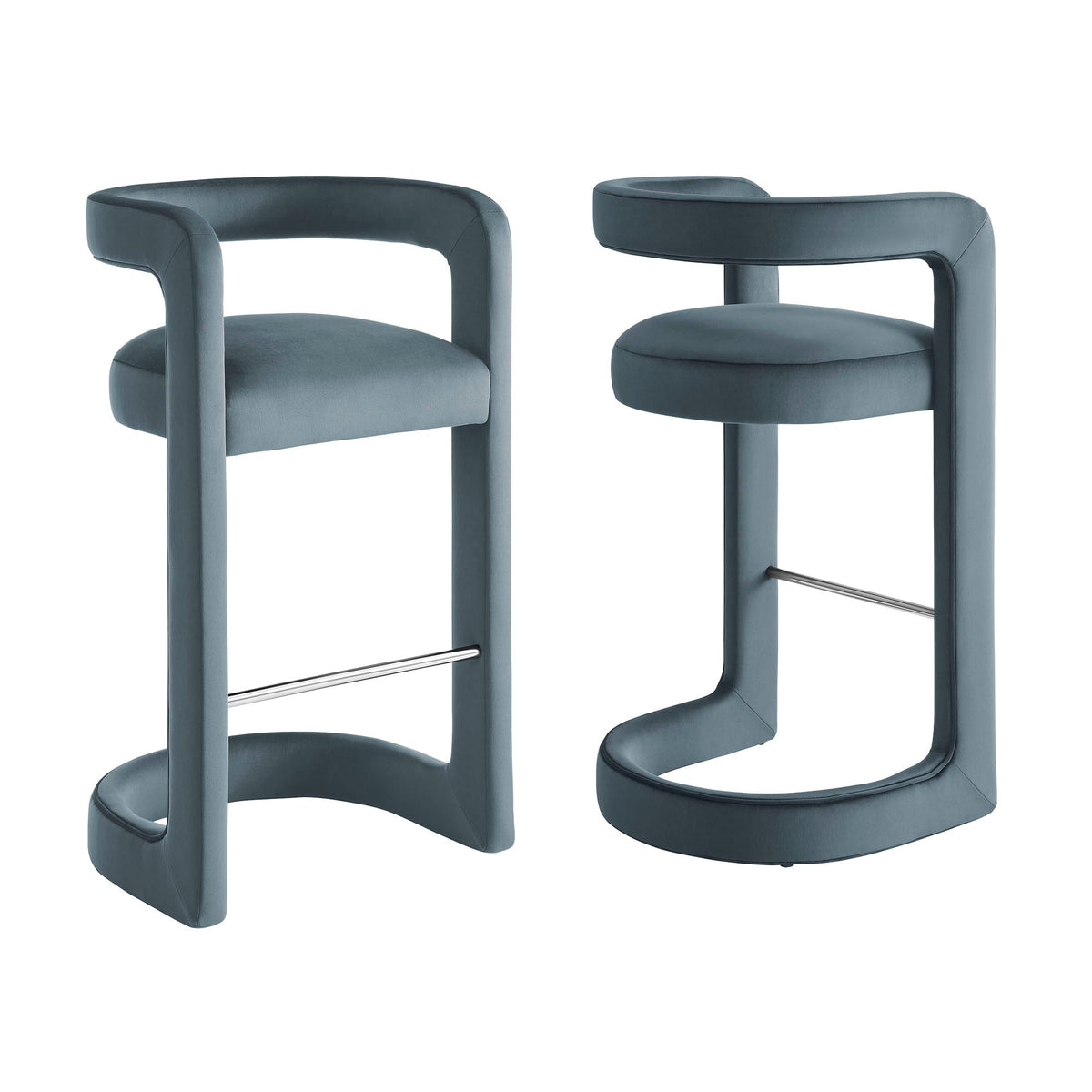 Winslow Performance Velvet Bar Stool Set of 2