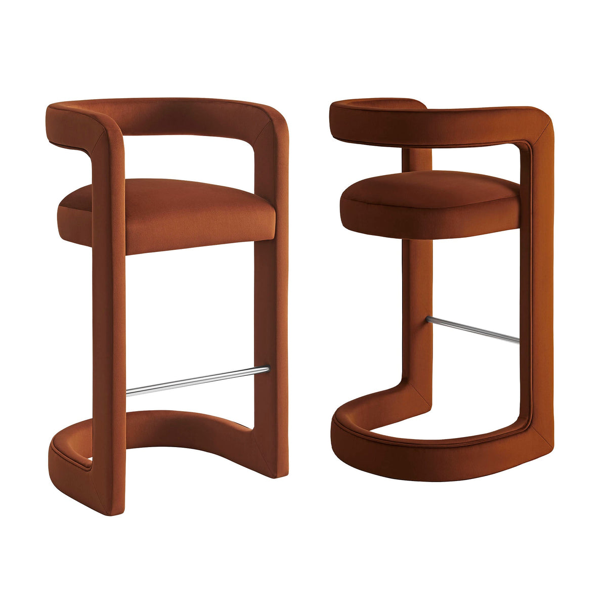 Winslow Performance Velvet Bar Stool Set of 2