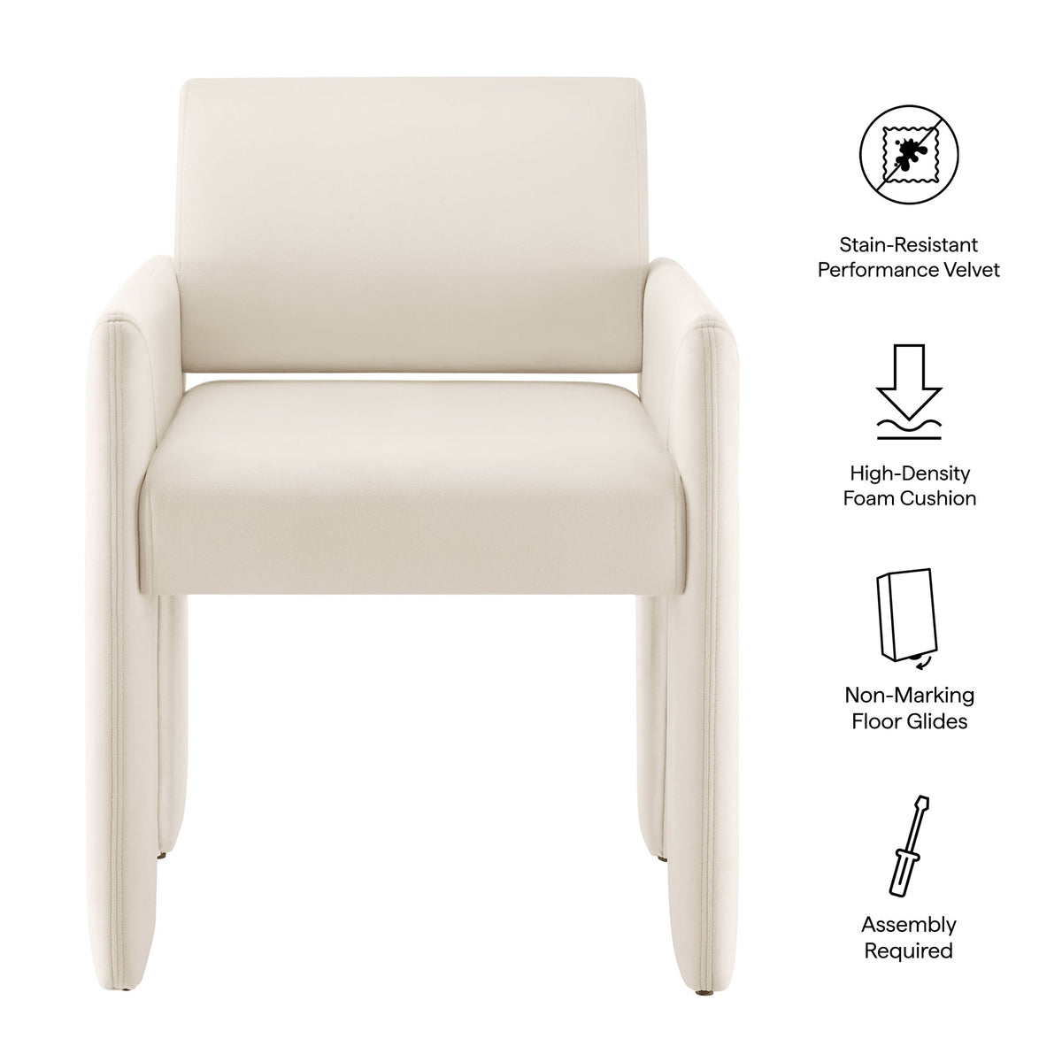 Daven Stain-Resistant Performance Velvet Dining Armchair