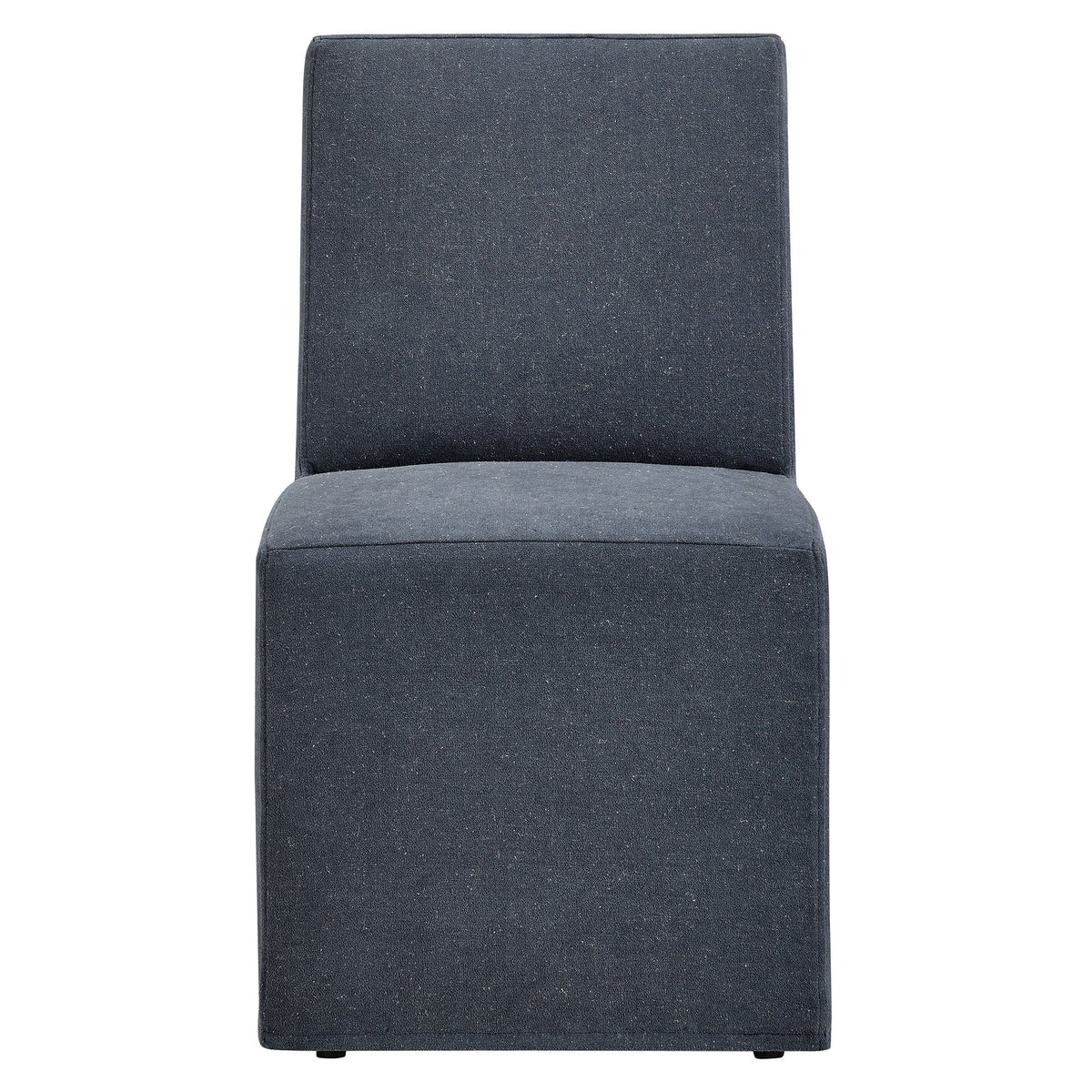 Tessera Upholstered Linen-Blend Slipcovered Dining Chair, Denim - view 4