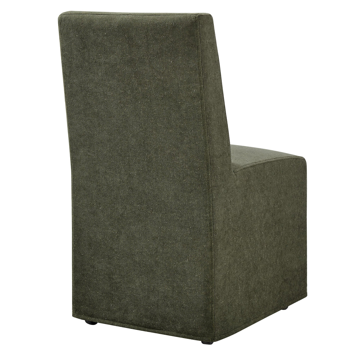 Tessera Upholstered Linen-Blend Slipcovered Dining Chair, Sage - view 3