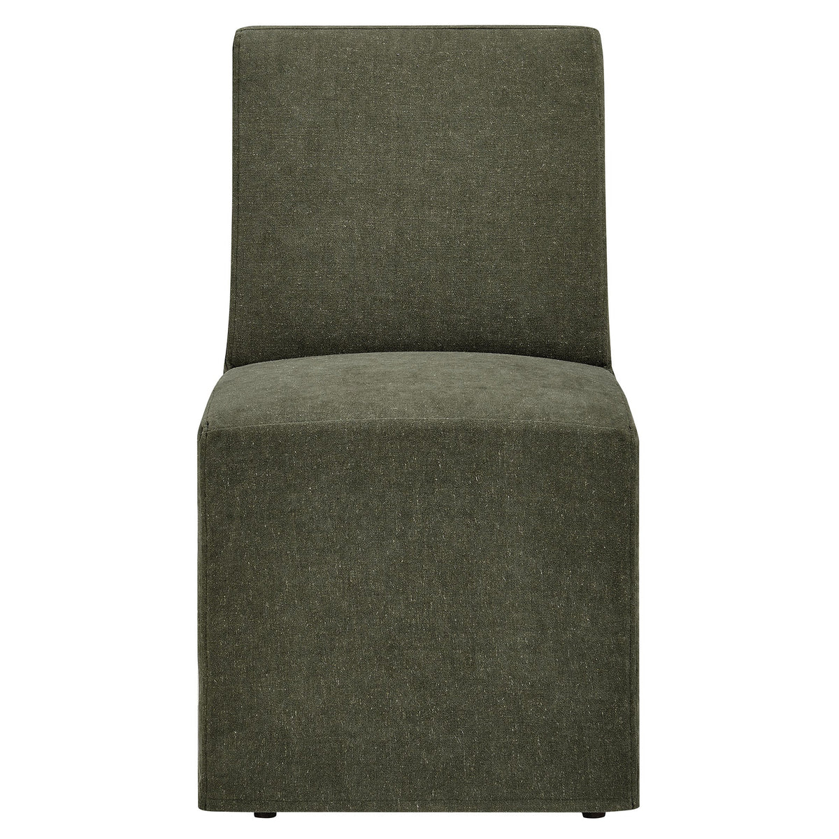 Tessera Upholstered Linen-Blend Slipcovered Dining Chair, Sage - view 4