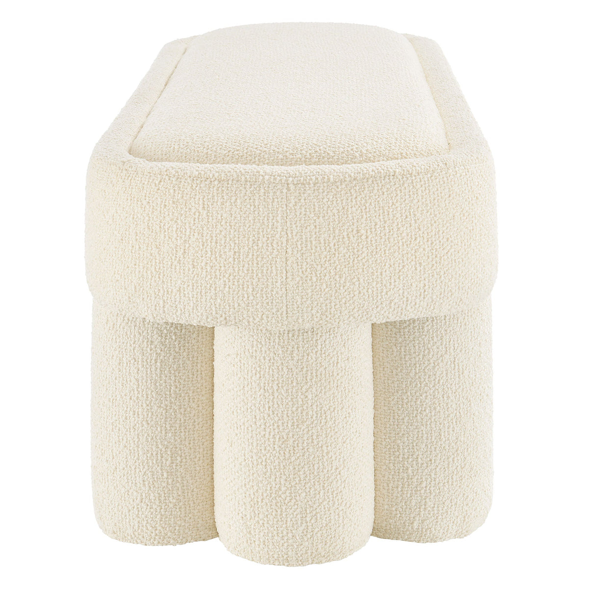 Mossi 52-Inch Oval Boucle Fabric Bench