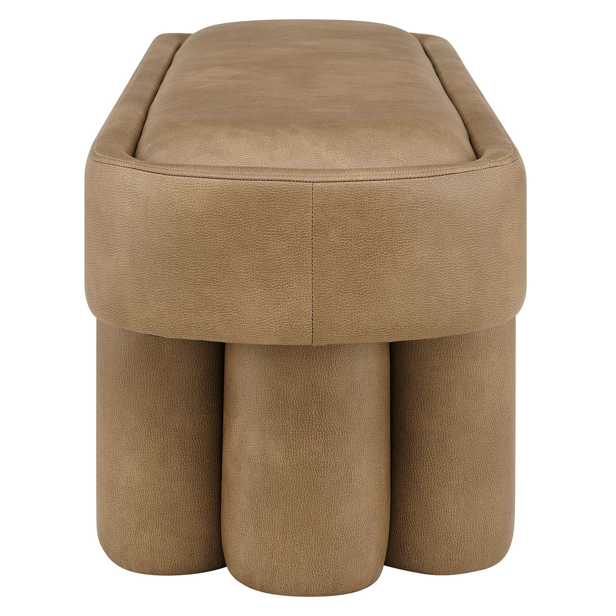 Mossi 52-Inch Oval Vegan Leather Bench