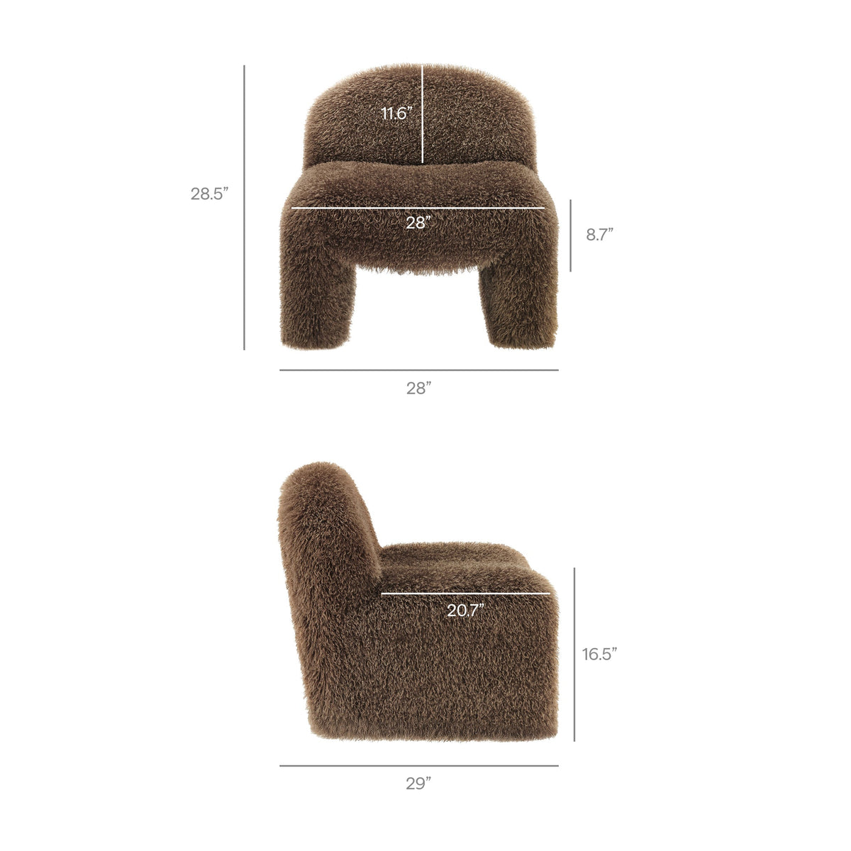 Mina Faux Fur Accent Chair - view 19