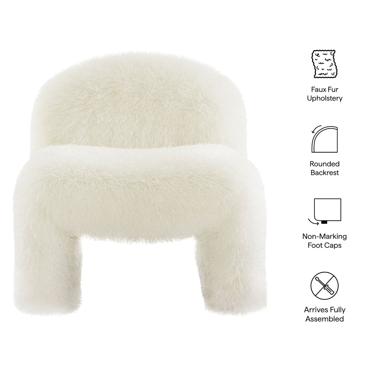 Mina Faux Fur Accent Chair - view 15