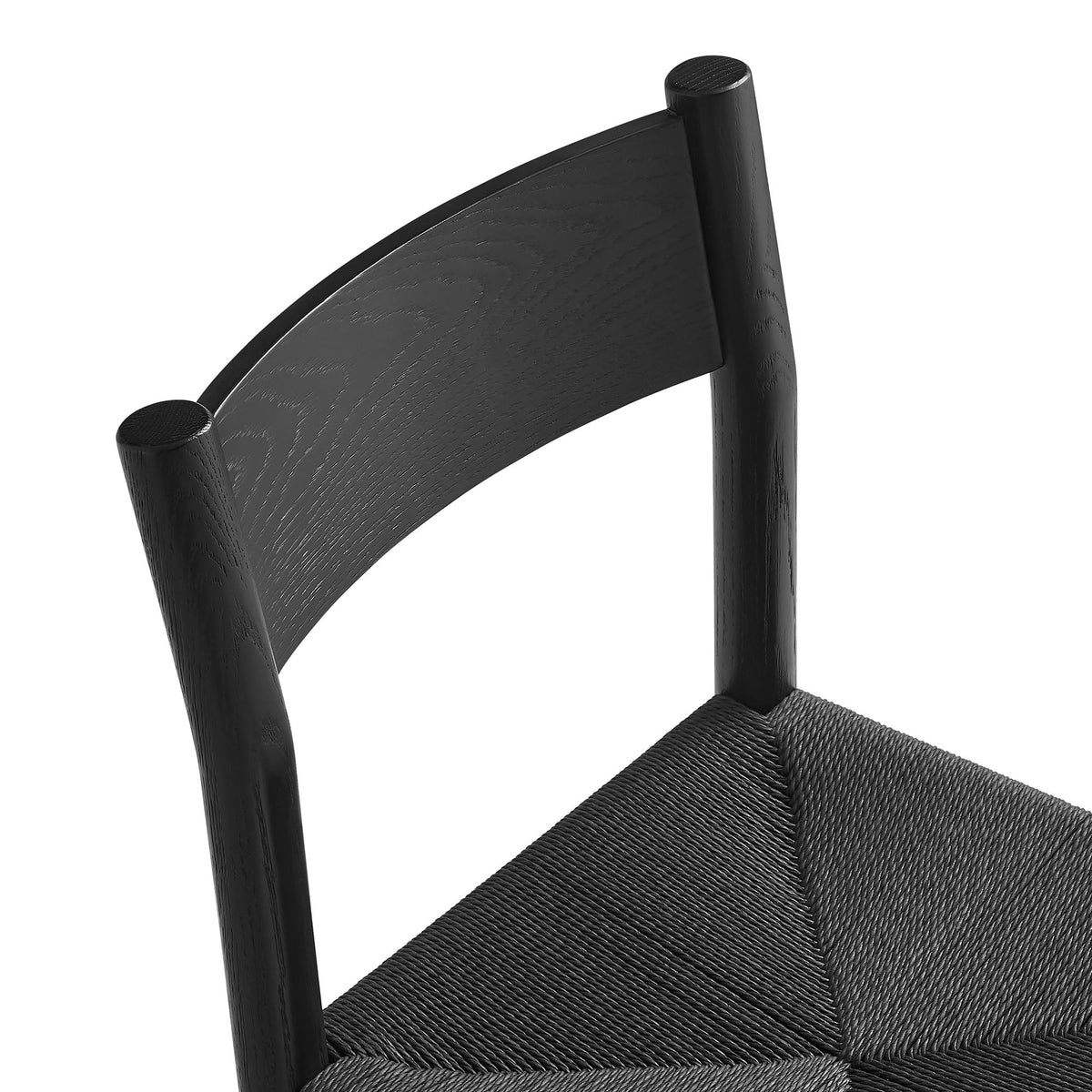 Alvia Oak Wood Dining Side Chair With Woven Seat