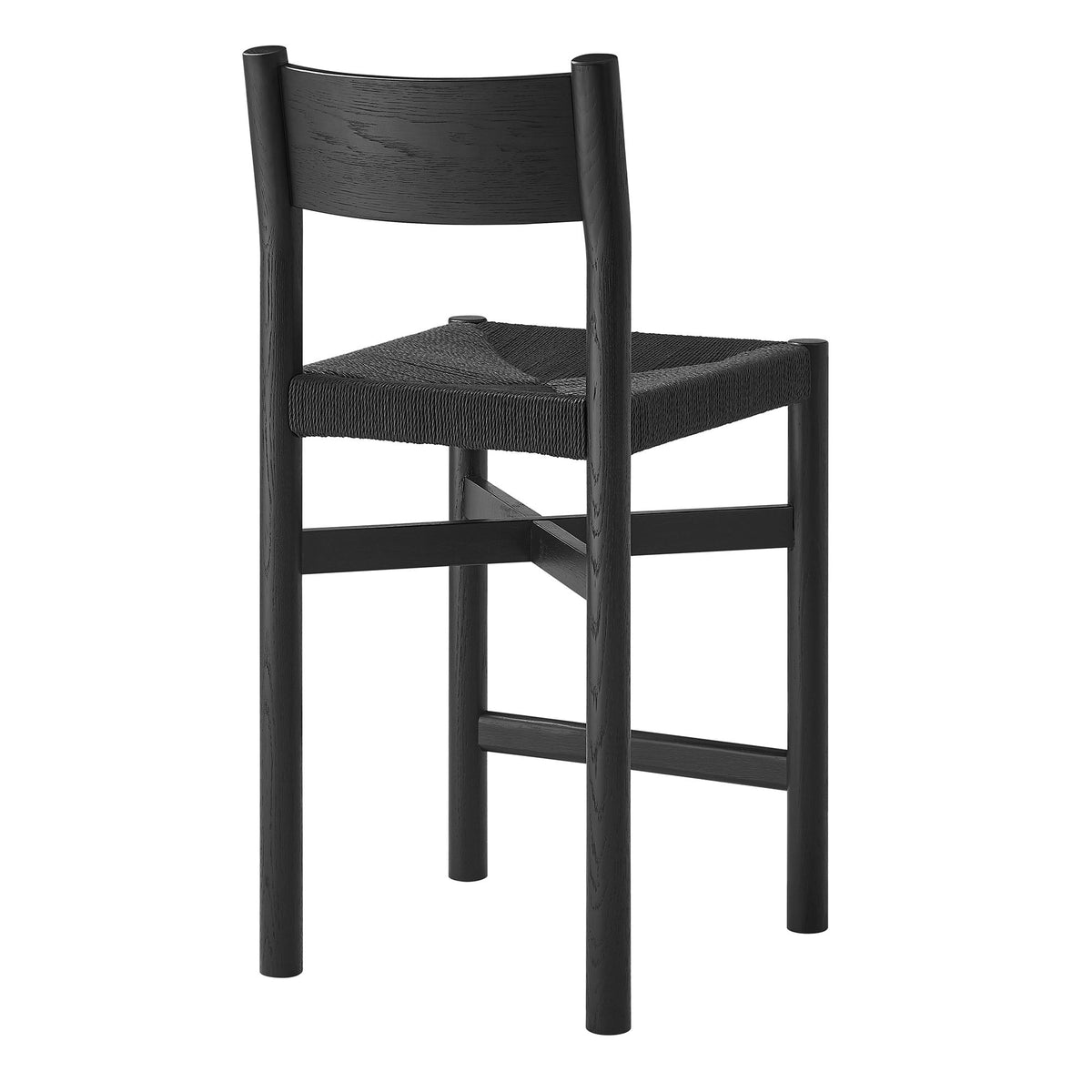 Alvia Oak Wood Counter Stools With Woven Seats Set of 2