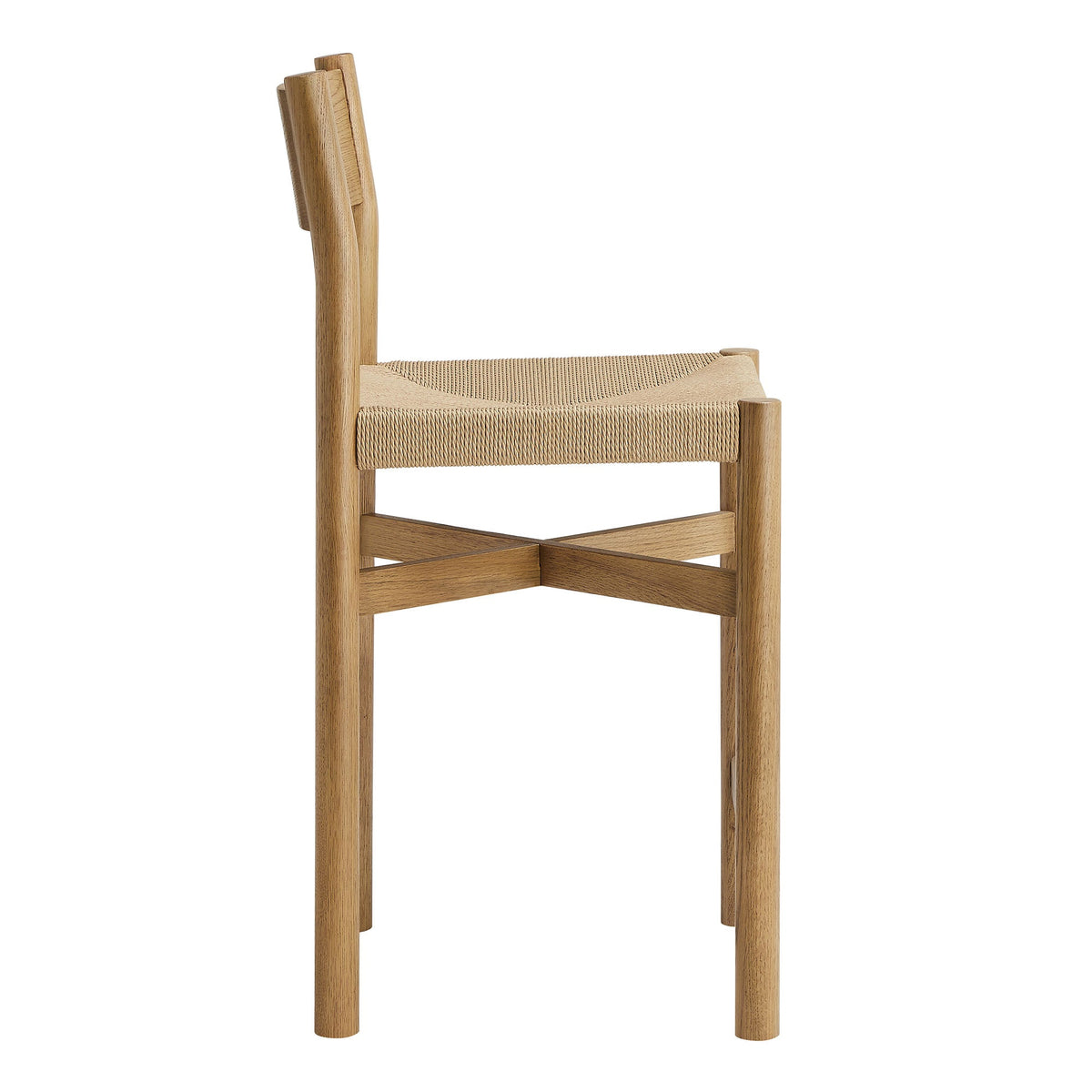 Alvia Oak Wood Counter Stools With Woven Seats Set of 2