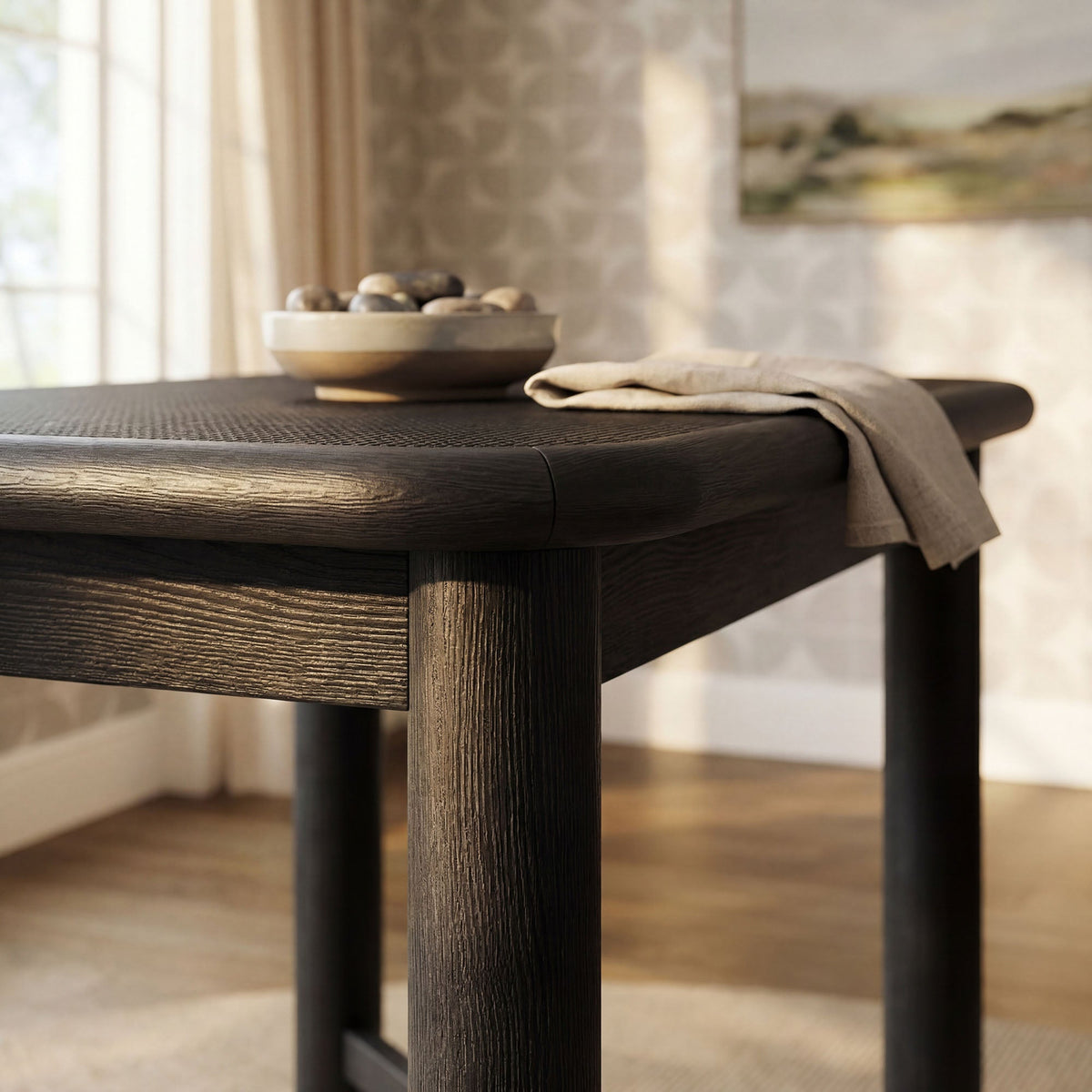 Alvia Rectangular 60" Oak Wood Bar Table