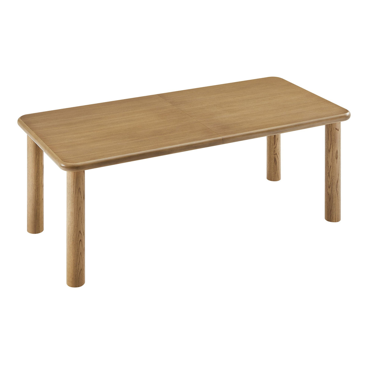 Alvia 86"–105" Extendable Rectangular Oak Wood Dining Table