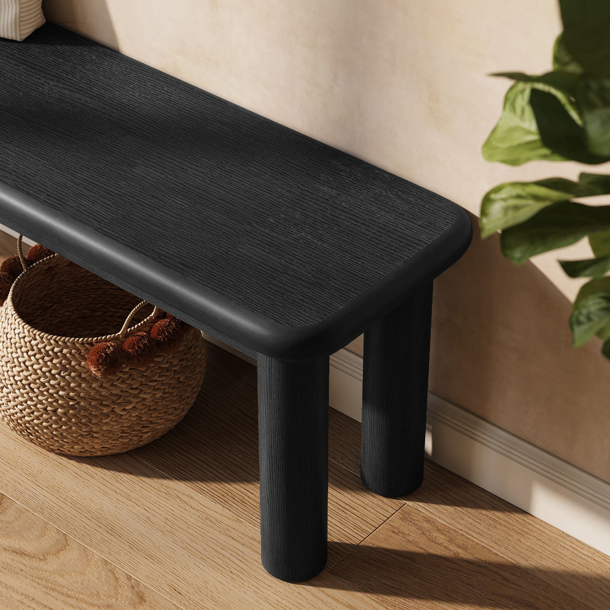 Alvia 58" Oak Wood Bench