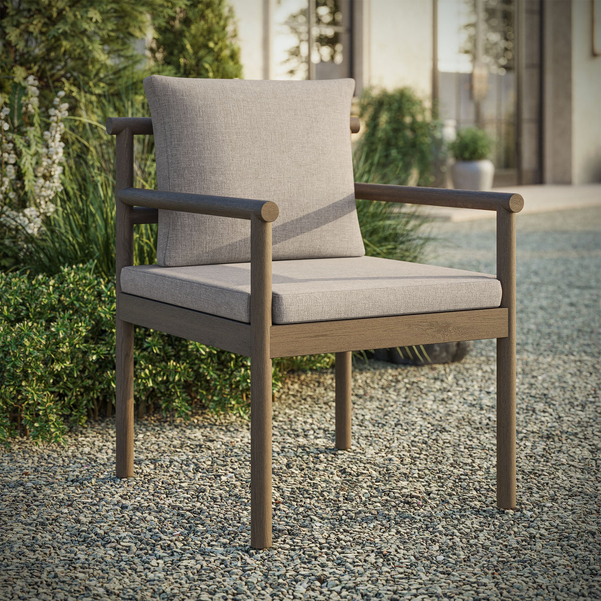 Eleni Outdoor Patio Teak Wood Rope Dining Chair