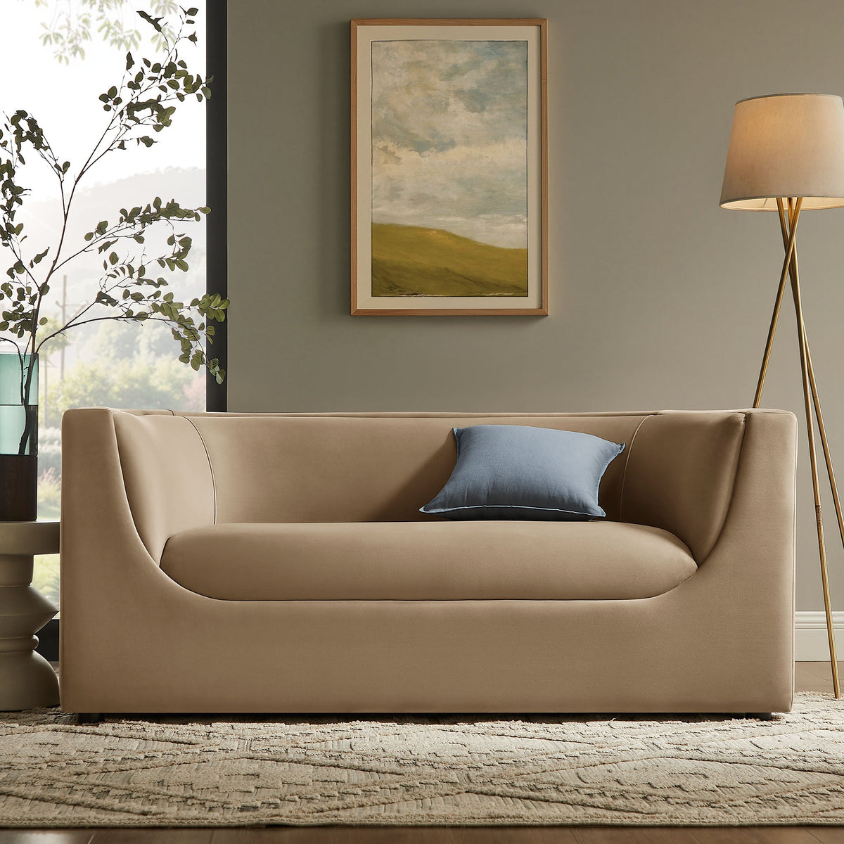 Hilda 67" Curved Back Performance Velvet Loveseat