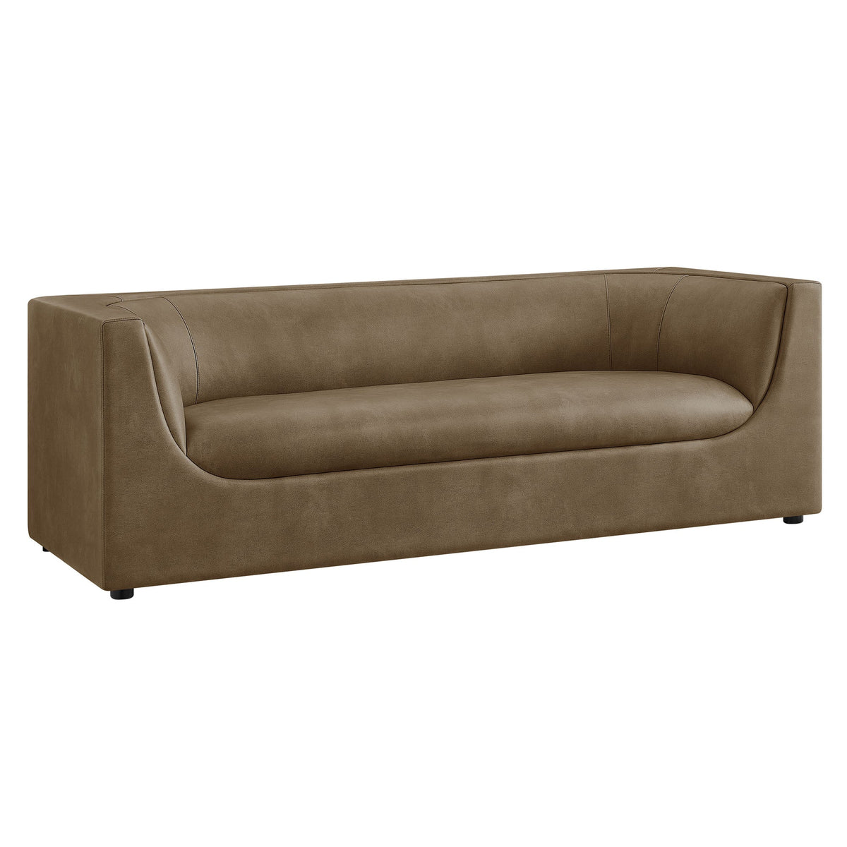 Hilda 86" Curved Back Vegan Leather Sofa - view 1