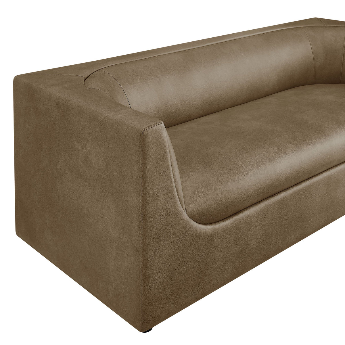 Hilda 86" Curved Back Vegan Leather Sofa - view 9