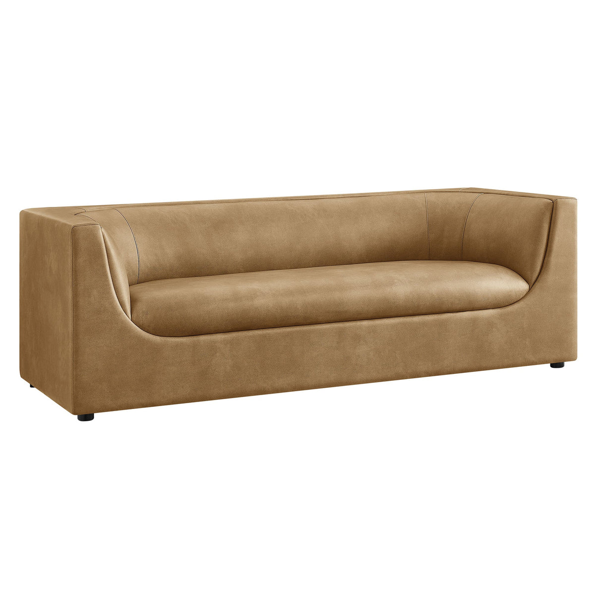 Hilda 86" Curved Back Vegan Leather Sofa - view 2