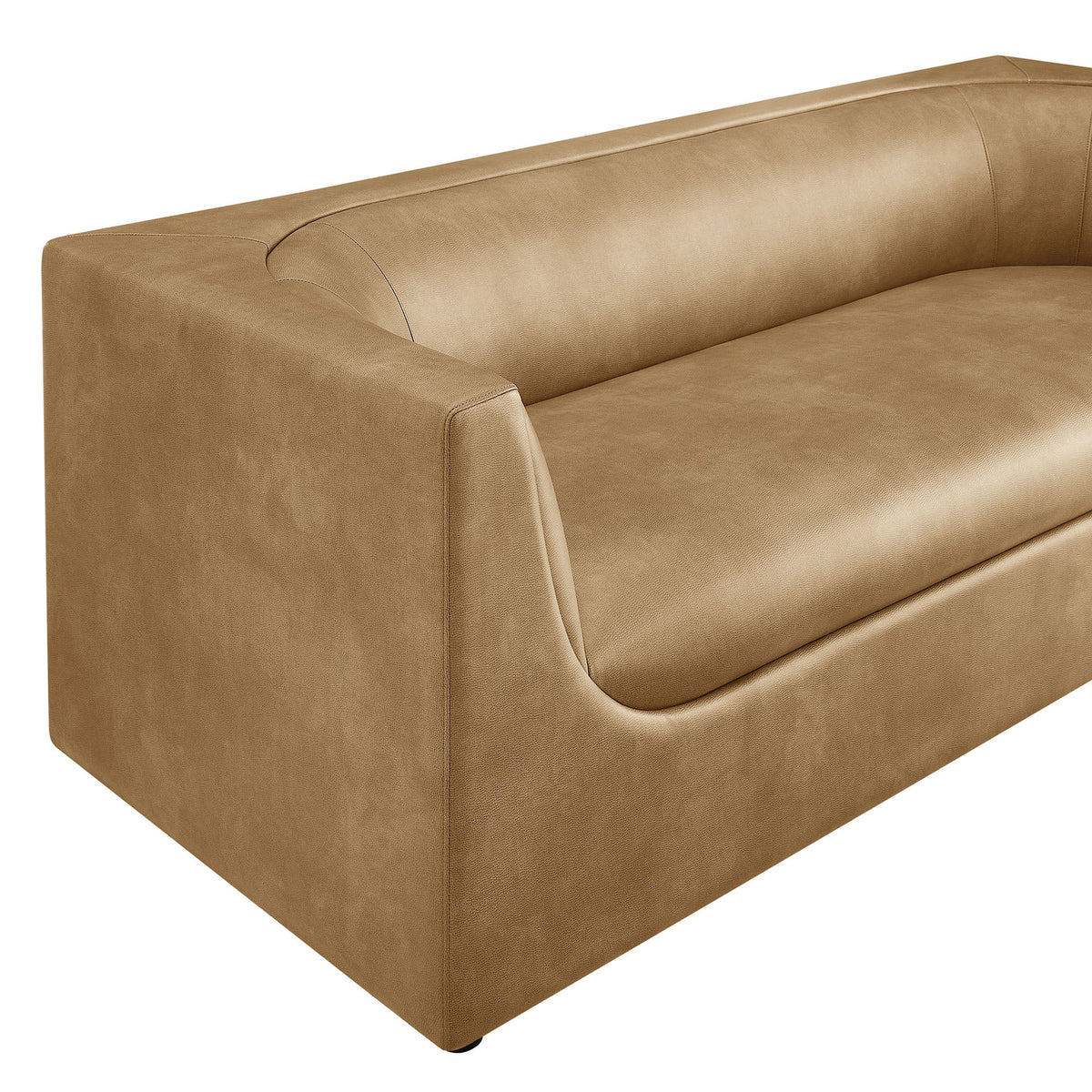 Hilda 86" Curved Back Vegan Leather Sofa - view 10