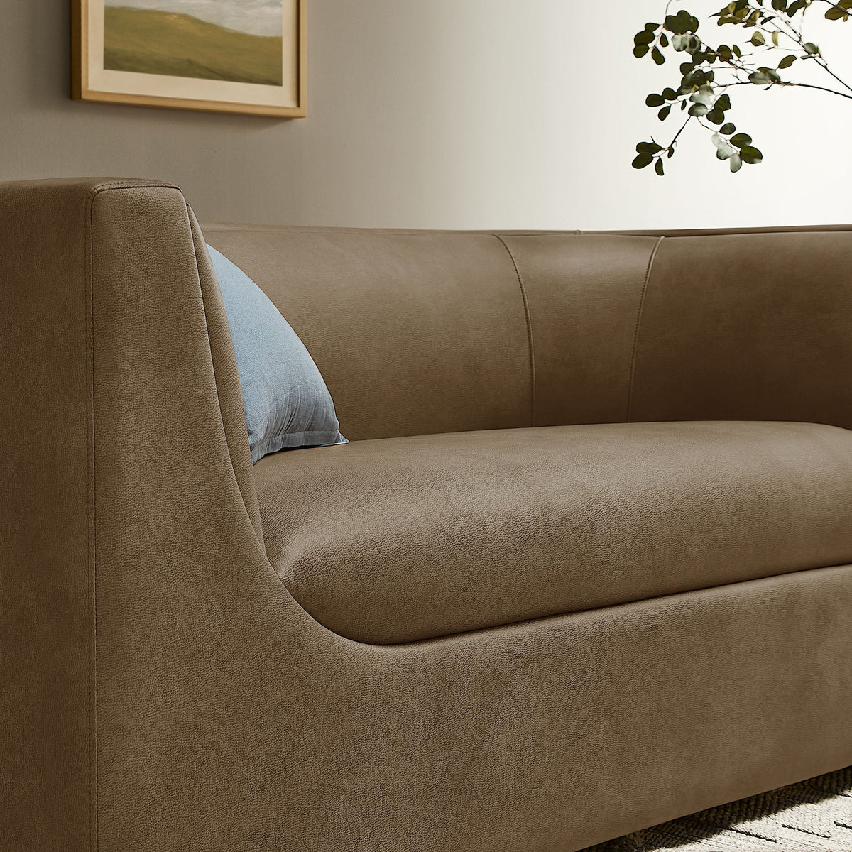 Hilda 67" Curved Back Vegan Leather Loveseat