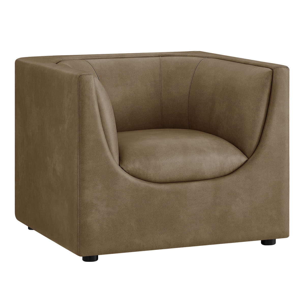 Hilda Curved Back Vegan Leather Armchair