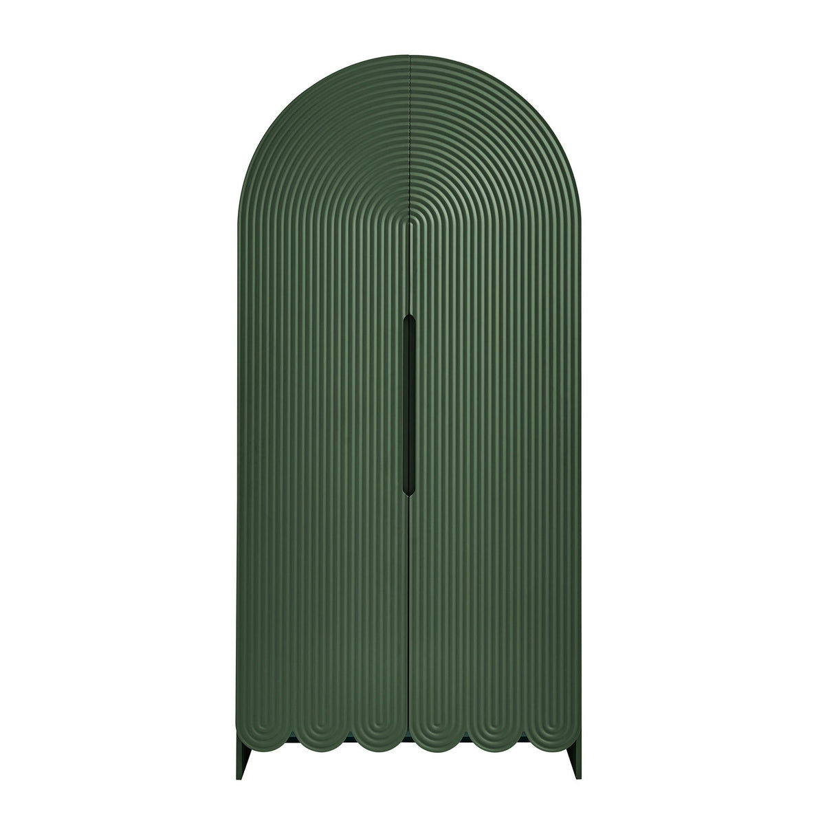 Dahlia 78 Inch Fluted and Scalloped Arched Storage Cabinet