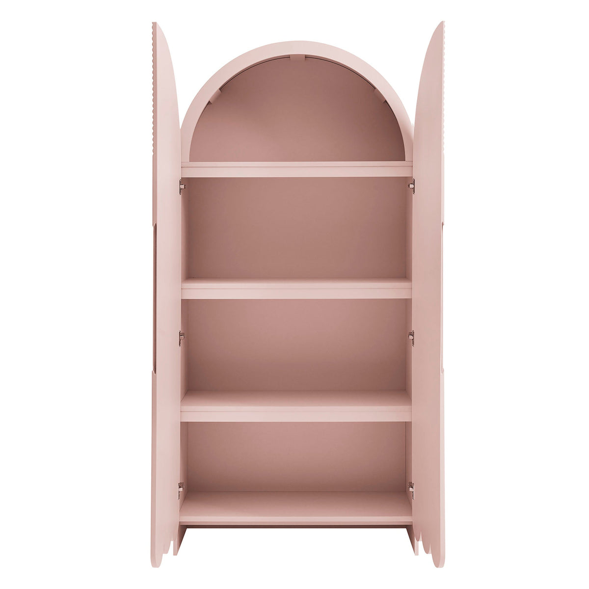 Dahlia 78 Inch Fluted and Scalloped Arched Storage Cabinet