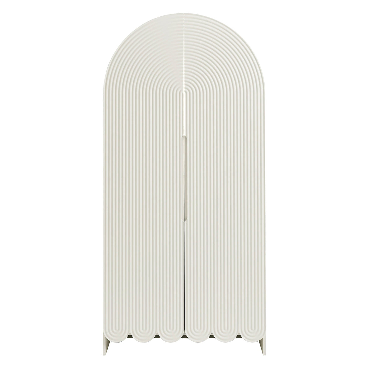Dahlia 78 Inch Fluted and Scalloped Arched Storage Cabinet