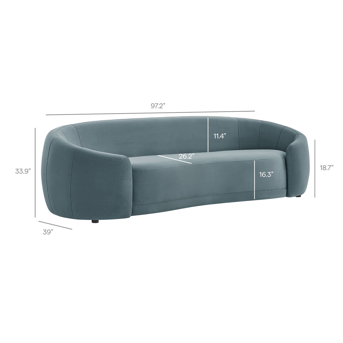 Contessa Curved Performance Velvet Sofa