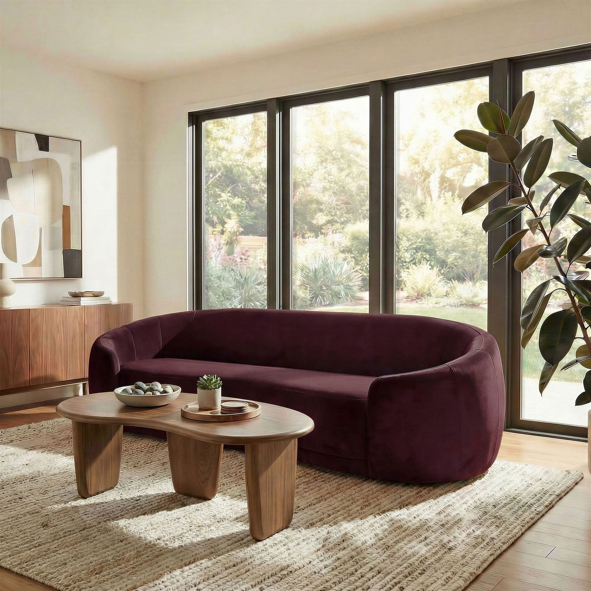 Contessa Curved Performance Velvet Sofa