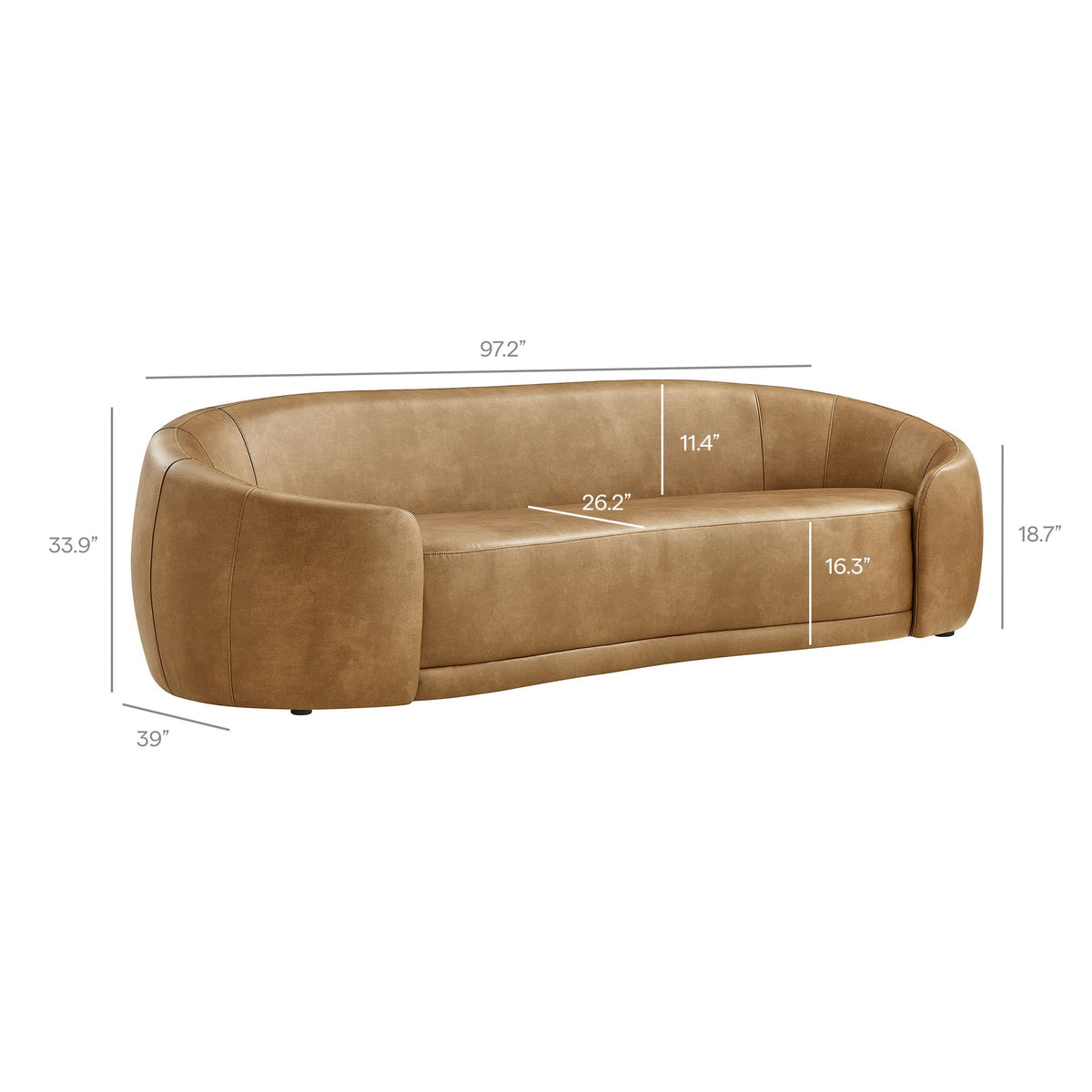Contessa Curved Vegan Leather Sofa