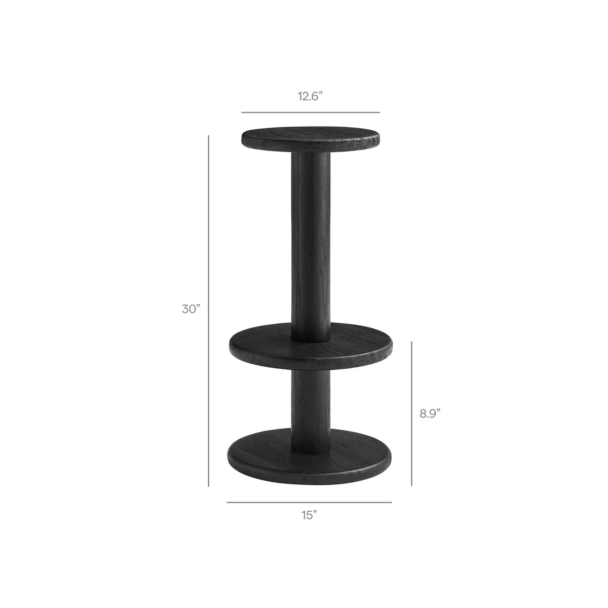 Neo 15 Inch Round Indoor - Outdoor Patio Wood Bar Stools