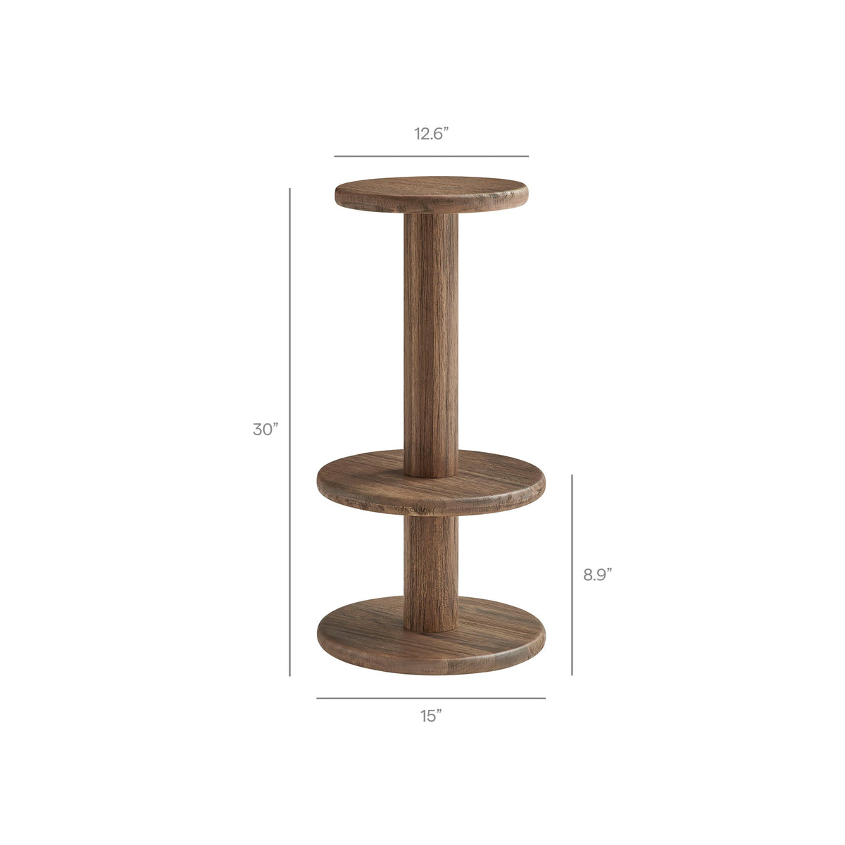 Neo 15 Inch Round Indoor - Outdoor Patio Wood Bar Stools