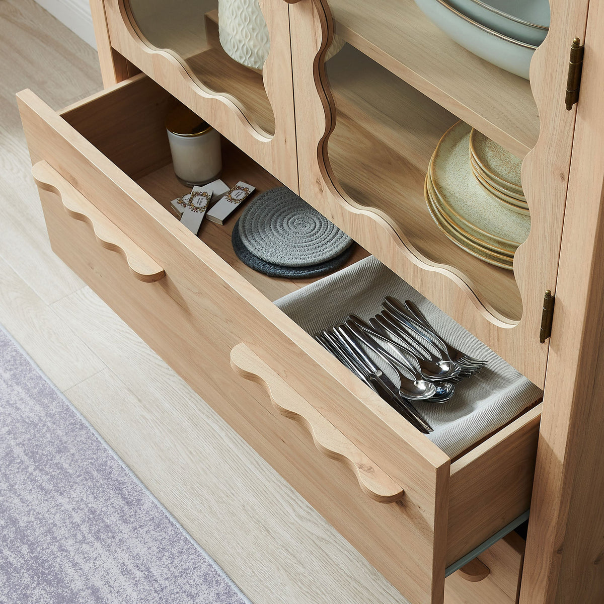 Rory 76 Inch Arched Kitchen Pantry Cabinet - view 13