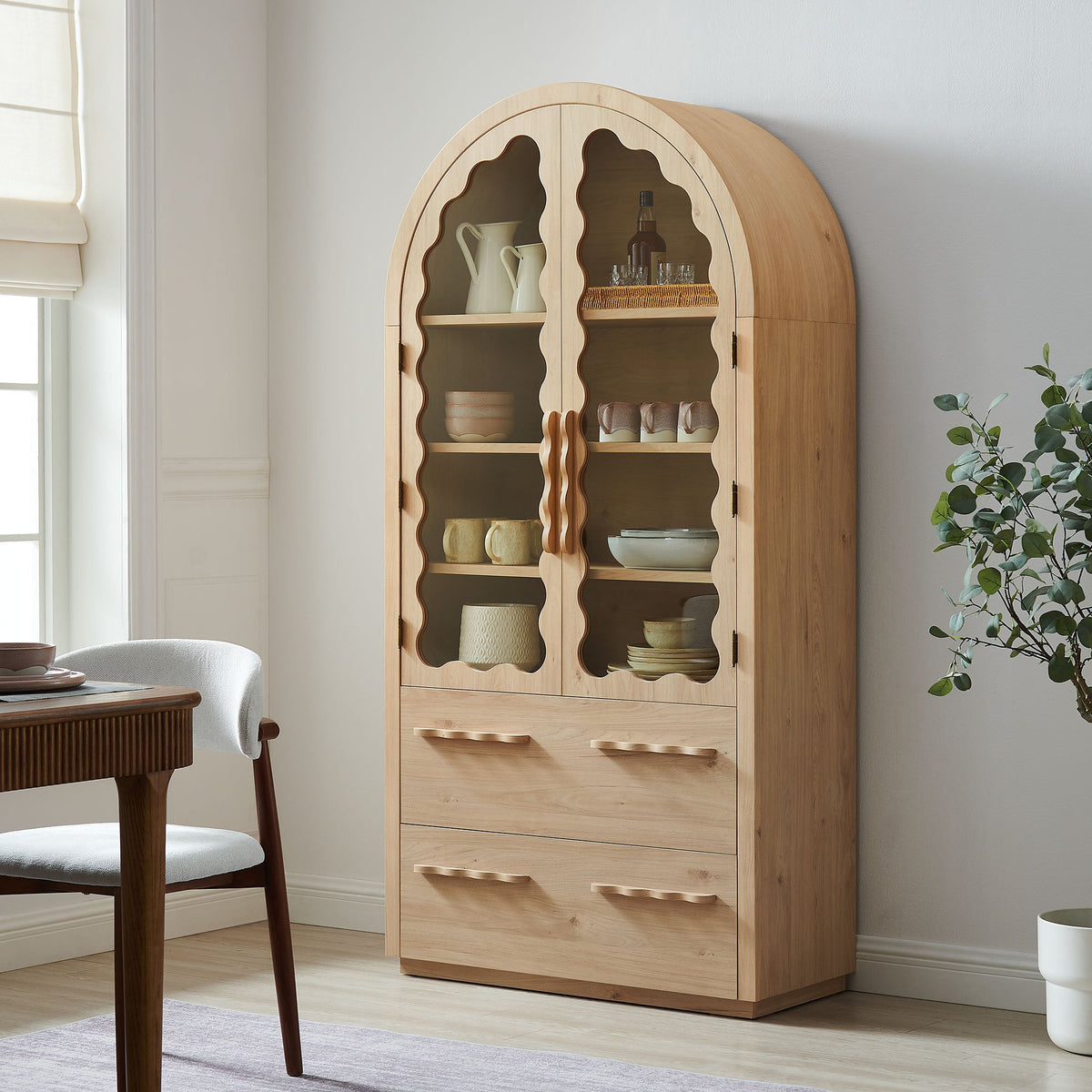 Rory 76 Inch Arched Kitchen Pantry Cabinet - view 15
