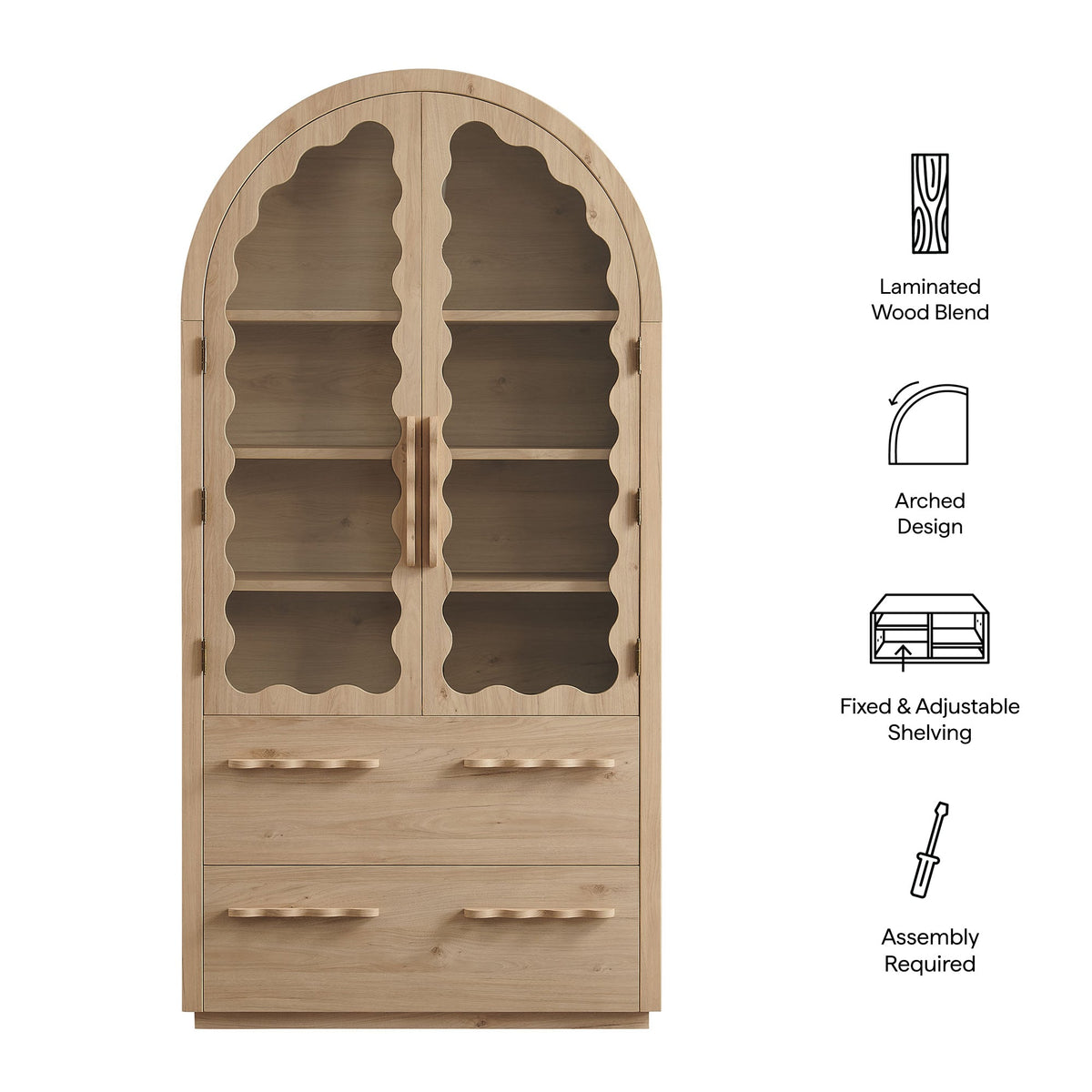 Rory 76 Inch Arched Kitchen Pantry Cabinet - view 21