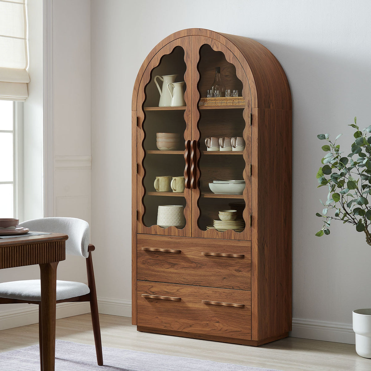 Rory 76 Inch Arched Kitchen Pantry Cabinet - view 16