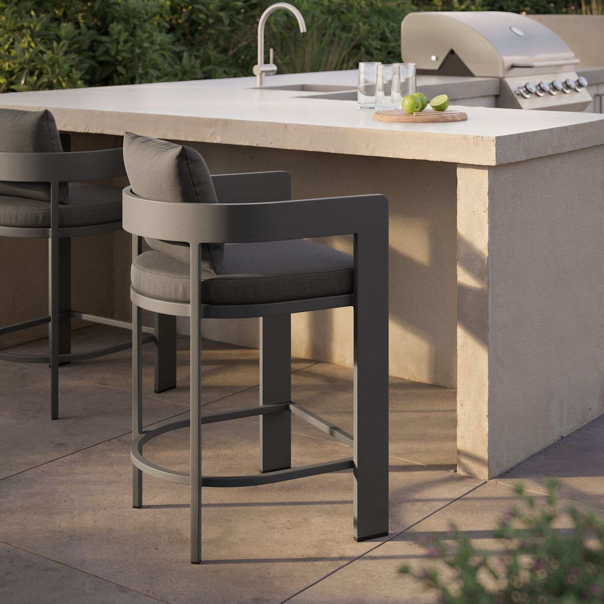 Tahoe Outdoor Patio Aluminum Counter Stool