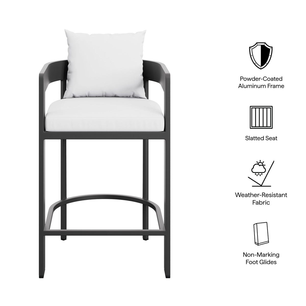 Tahoe Outdoor Patio Aluminum Counter Stool